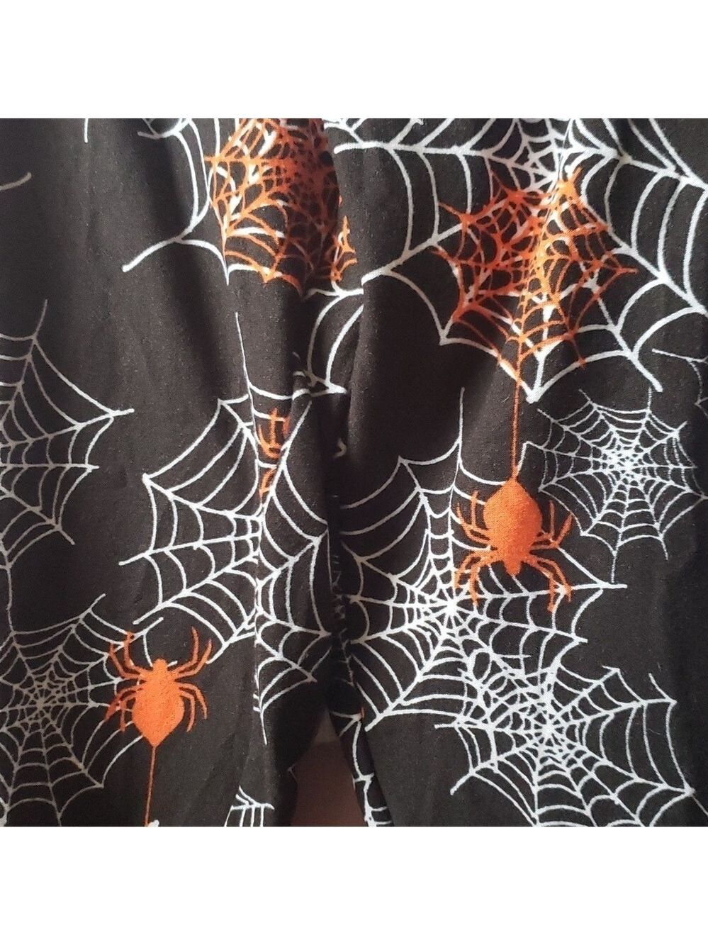 Halloween Leggings New With Tag Black Orange Spiders White Spider Webs Med 10-12 - Picture 7 of 7